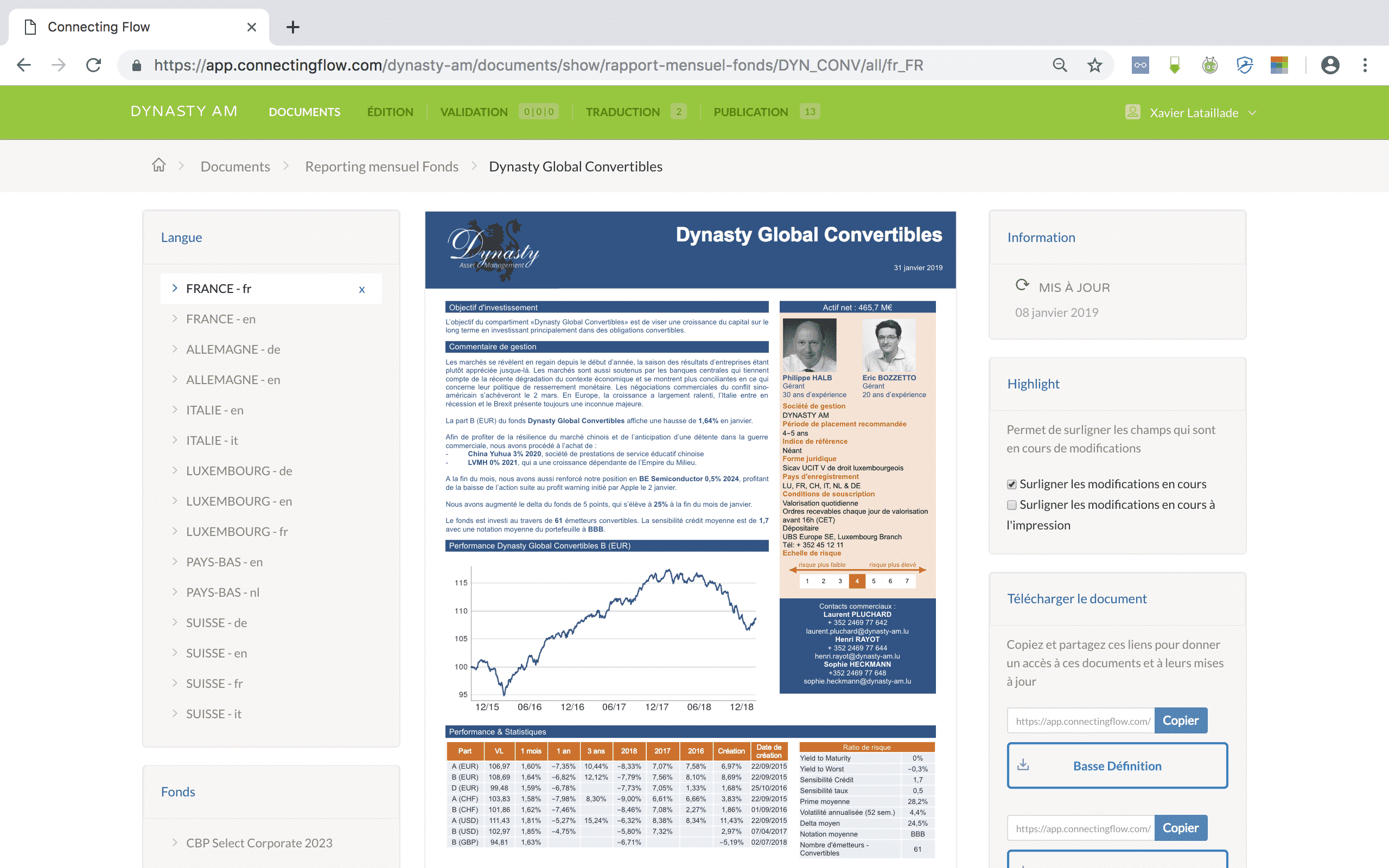 Exemple de rapport mensuel connecting flow