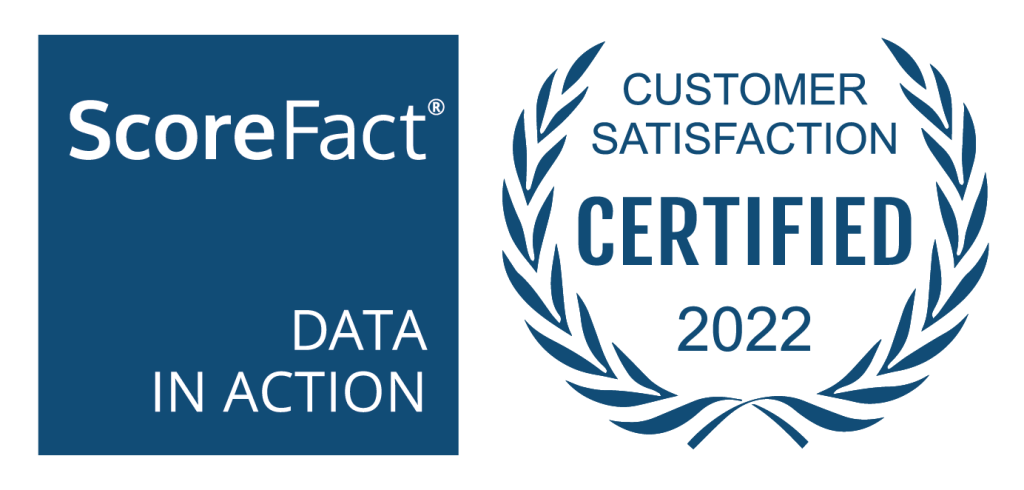 Satisfaction client certifiée par ScoreFact en 2022, pour les catégories projets et TMA