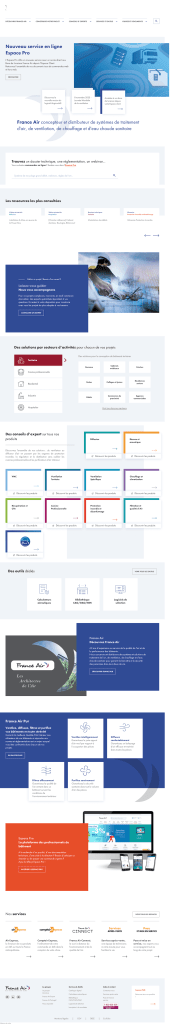 Page d'accueil du site France Air